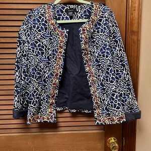 Blue and red floral jacket